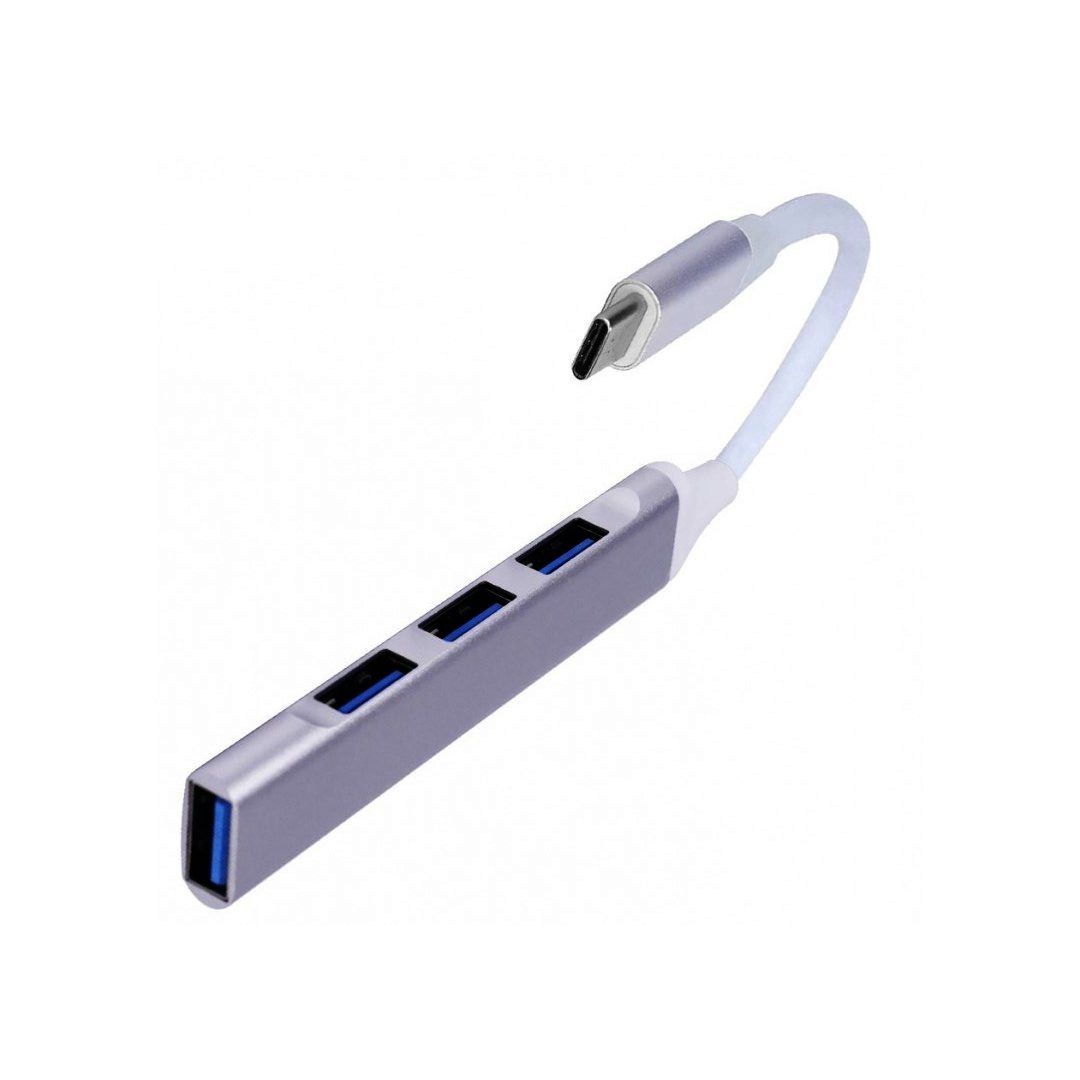 HUB USB Tipo-C 4 puertos Metalic